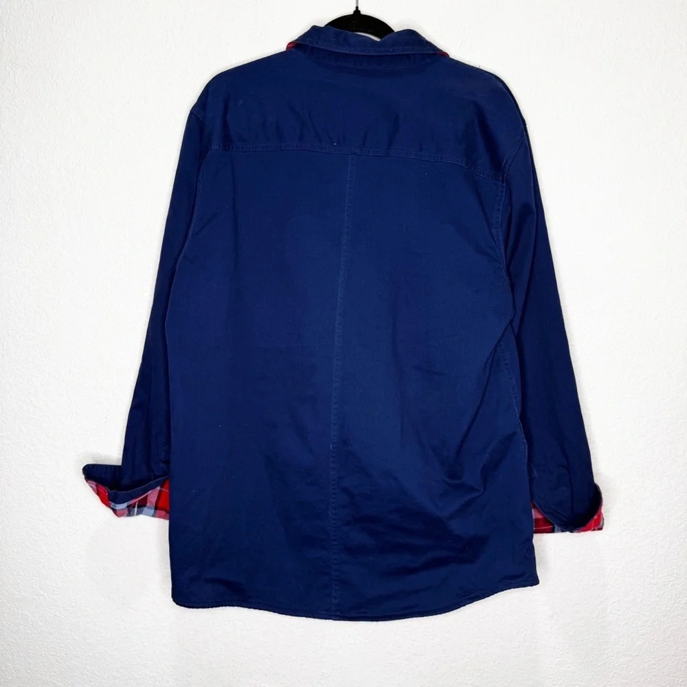 Lands End Shacket Shirt Jacket Plaid Lined Medium